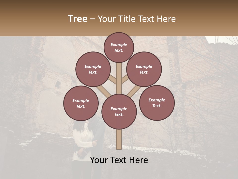 Guy And Girl Near The Ruined Castle PowerPoint Template