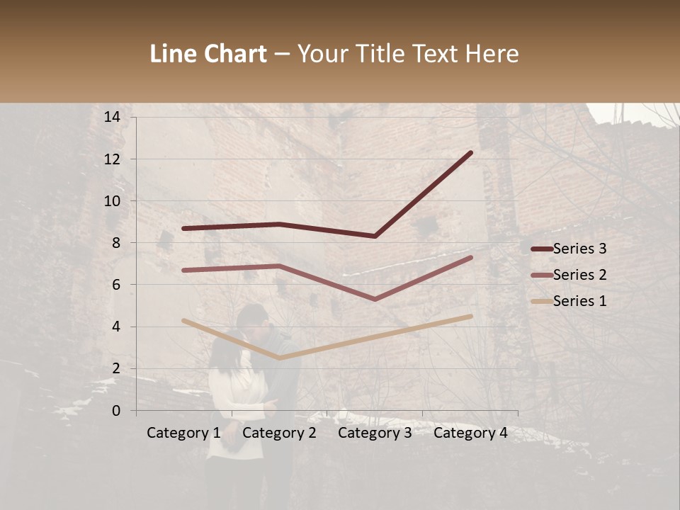 Guy And Girl Near The Ruined Castle PowerPoint Template