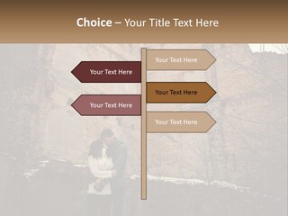 Guy And Girl Near The Ruined Castle PowerPoint Template