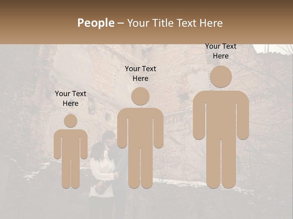 Guy And Girl Near The Ruined Castle PowerPoint Template