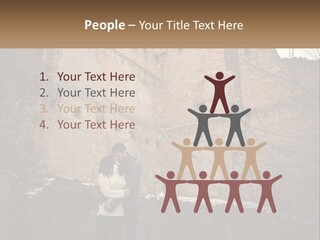 Guy And Girl Near The Ruined Castle PowerPoint Template