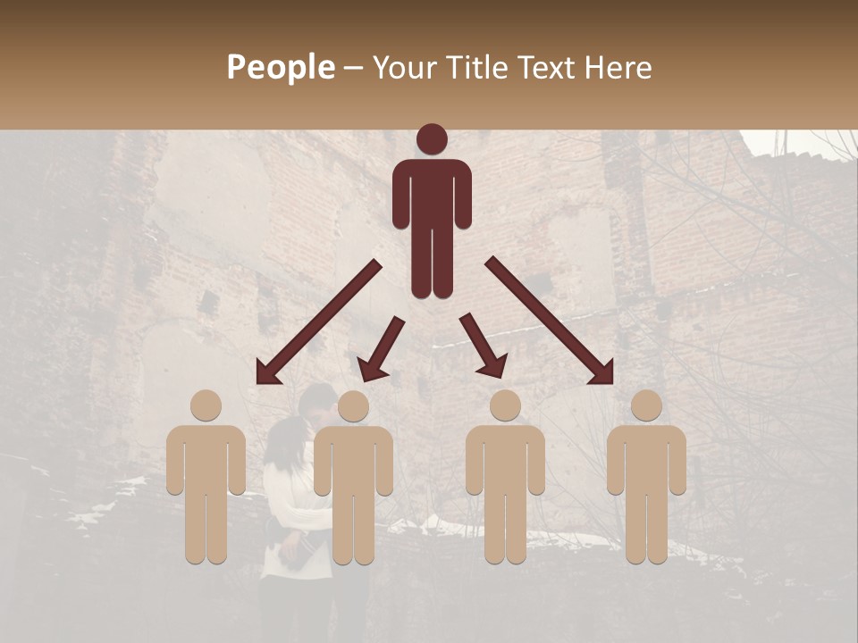 Guy And Girl Near The Ruined Castle PowerPoint Template