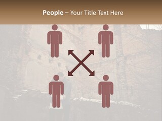 Guy And Girl Near The Ruined Castle PowerPoint Template