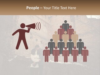 Guy And Girl Near The Ruined Castle PowerPoint Template