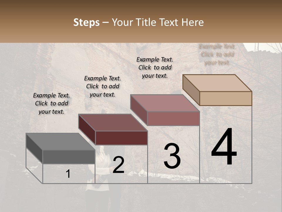 Guy And Girl Near The Ruined Castle PowerPoint Template