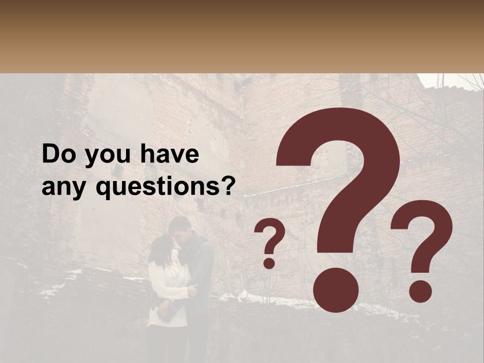 Guy And Girl Near The Ruined Castle PowerPoint Template