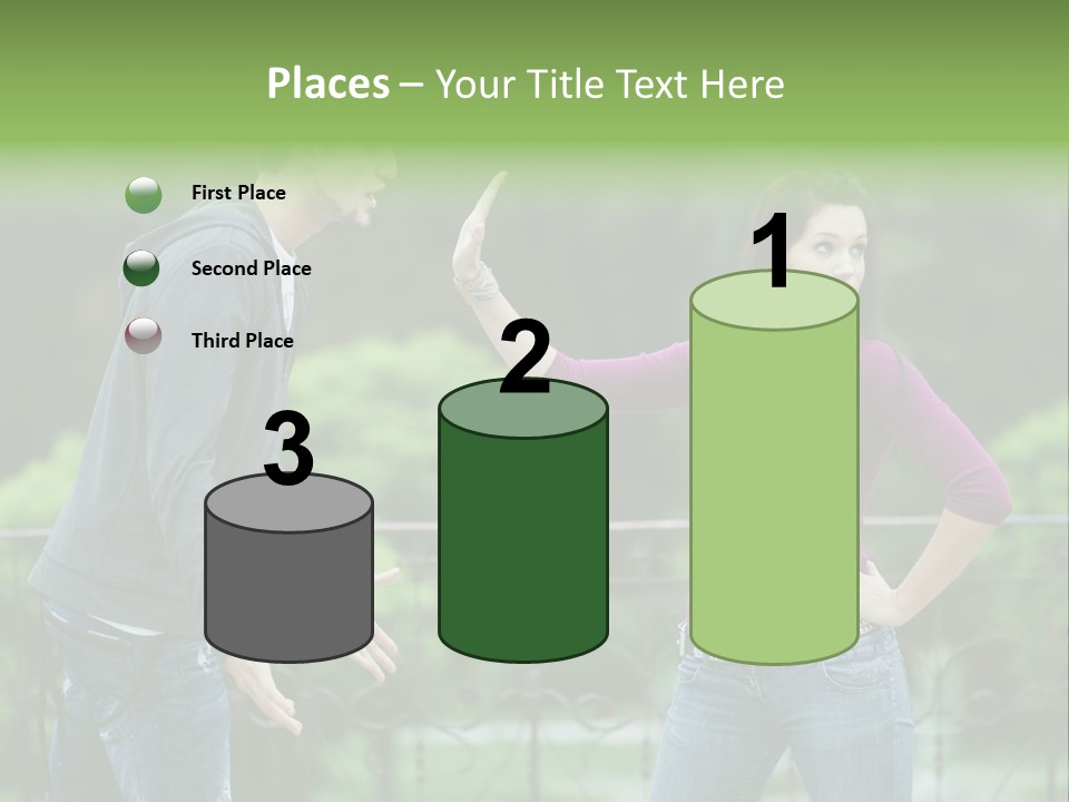 The Girl Stops The Guy PowerPoint Template