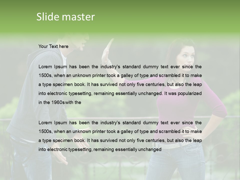 The Girl Stops The Guy PowerPoint Template