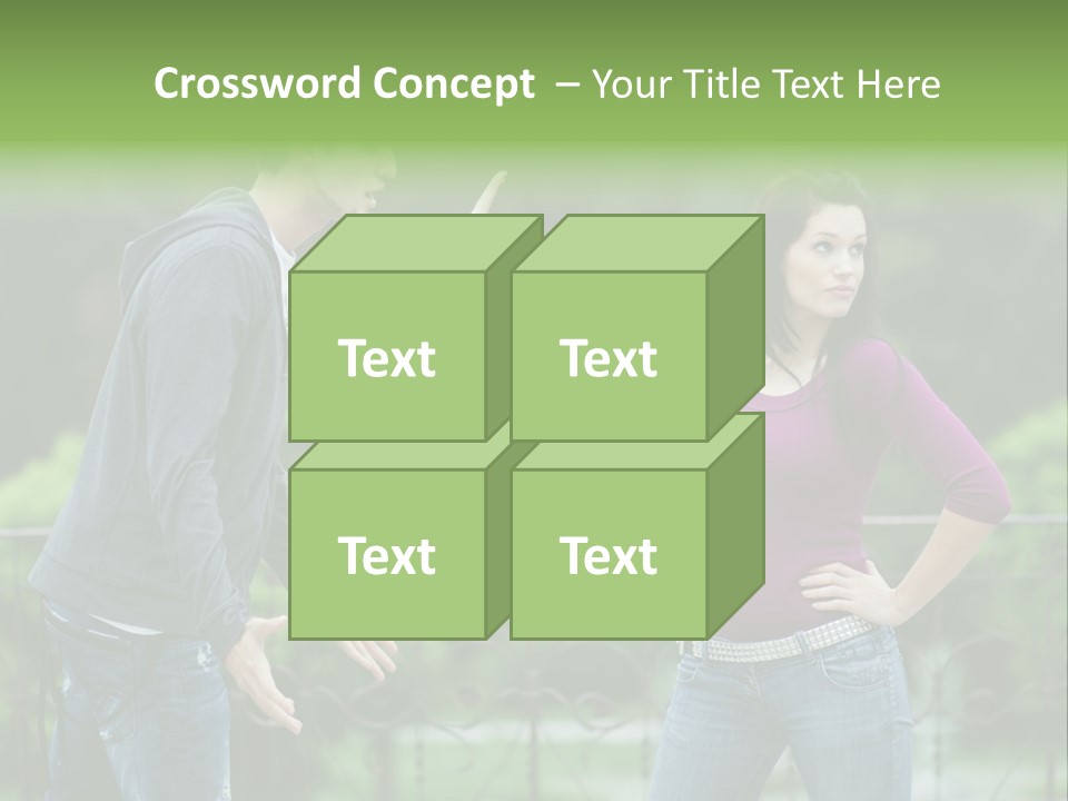 The Girl Stops The Guy PowerPoint Template