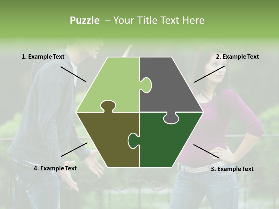 The Girl Stops The Guy PowerPoint Template