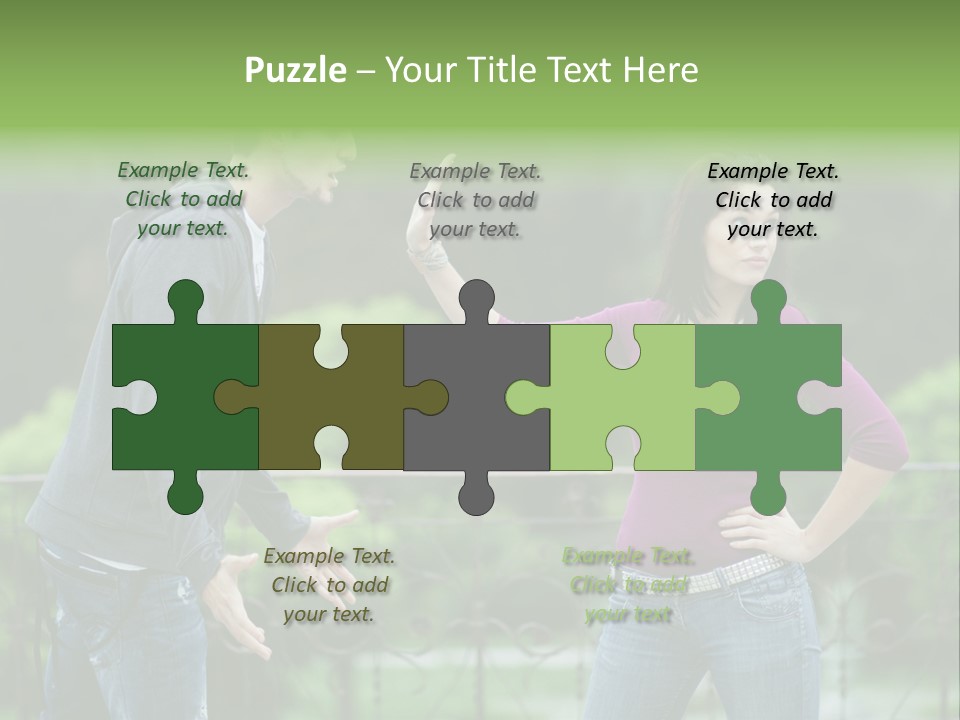 The Girl Stops The Guy PowerPoint Template