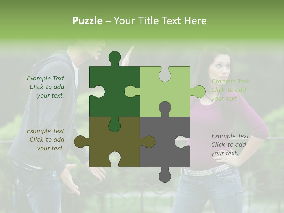 The Girl Stops The Guy PowerPoint Template