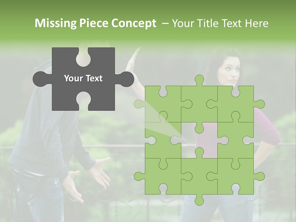 The Girl Stops The Guy PowerPoint Template