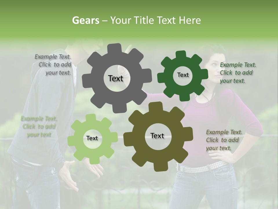 The Girl Stops The Guy PowerPoint Template