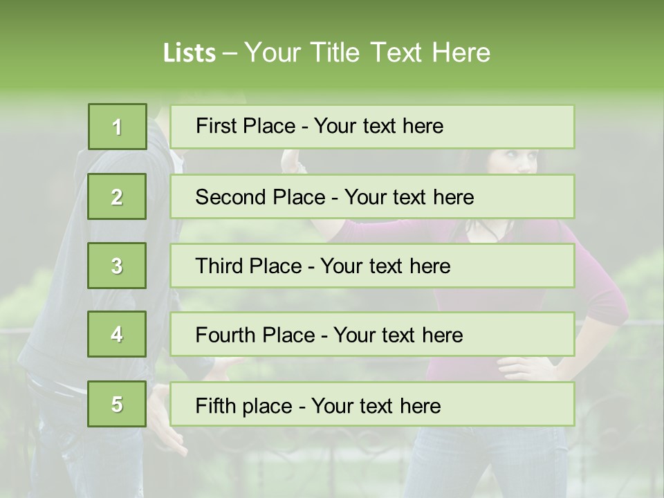 The Girl Stops The Guy PowerPoint Template