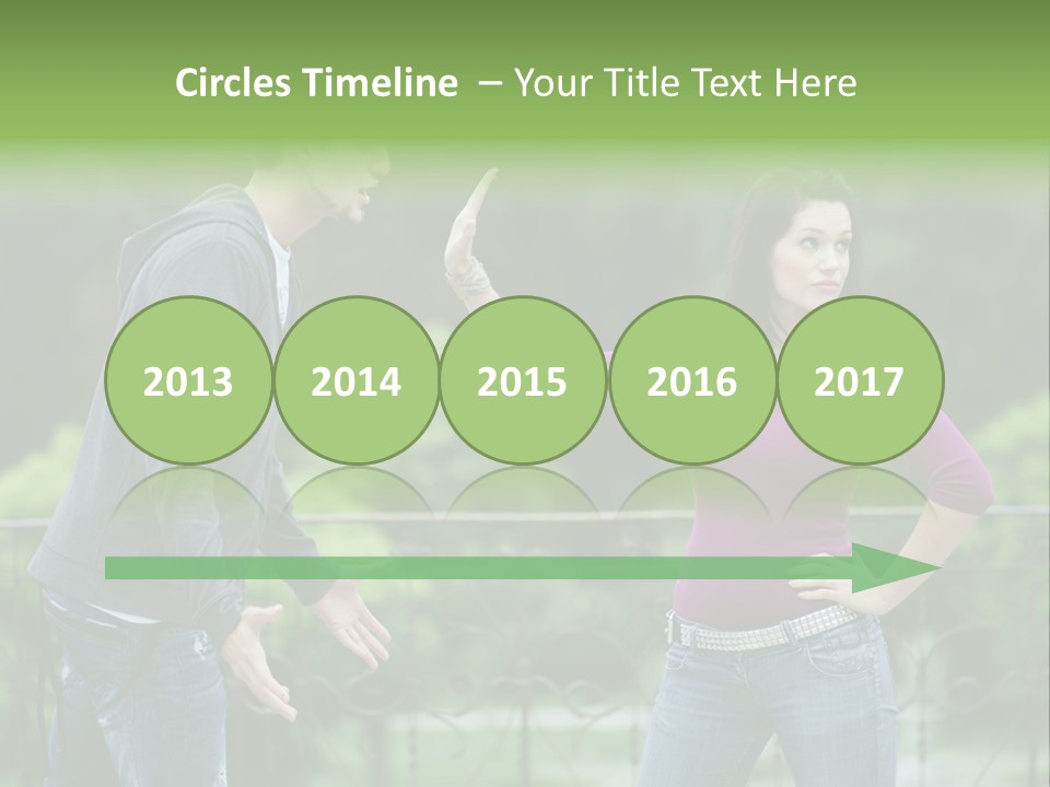 The Girl Stops The Guy PowerPoint Template