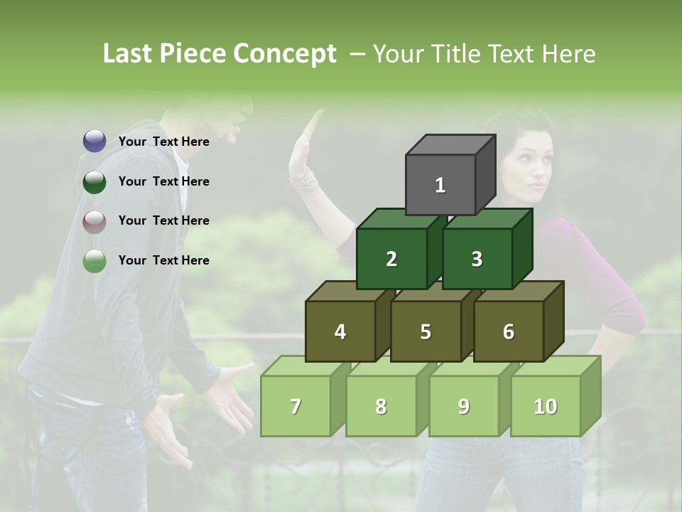 The Girl Stops The Guy PowerPoint Template