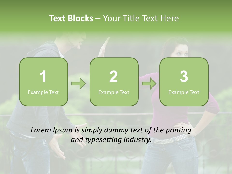 The Girl Stops The Guy PowerPoint Template