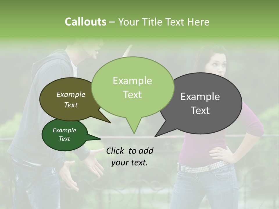 The Girl Stops The Guy PowerPoint Template