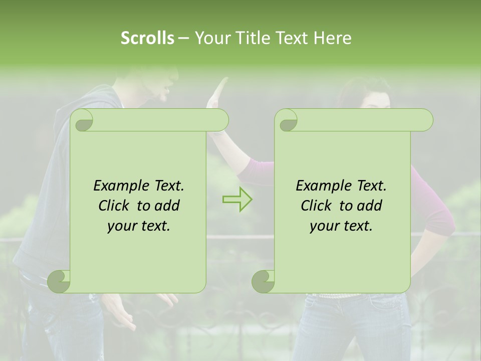 The Girl Stops The Guy PowerPoint Template