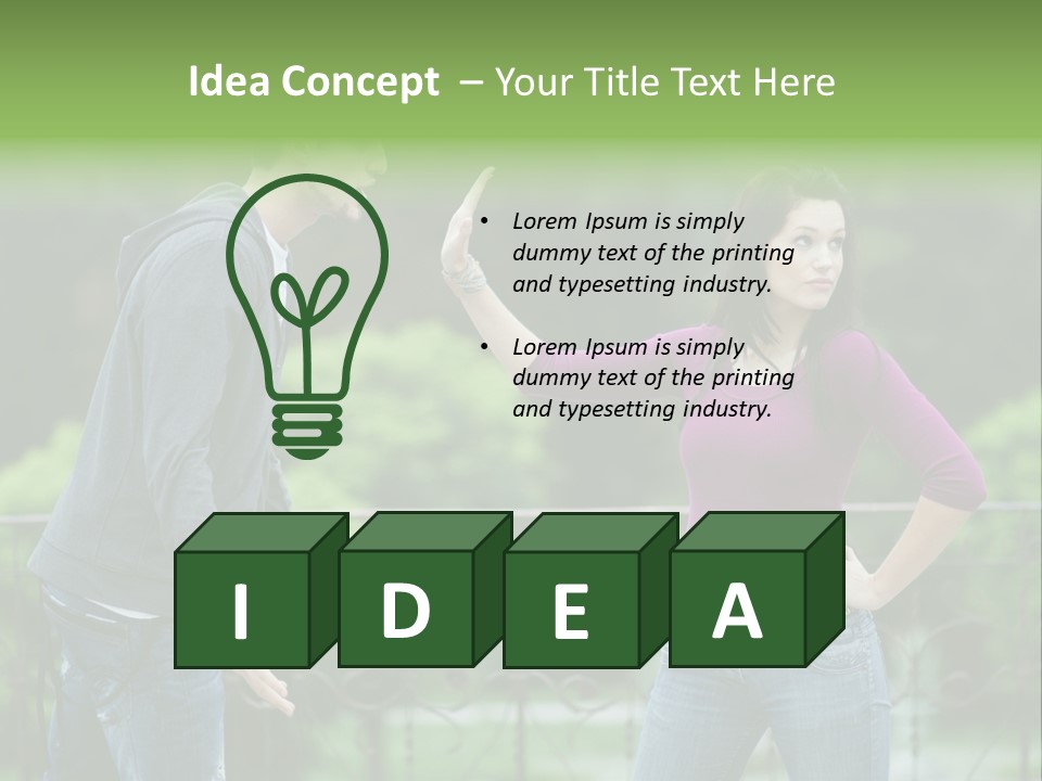 The Girl Stops The Guy PowerPoint Template