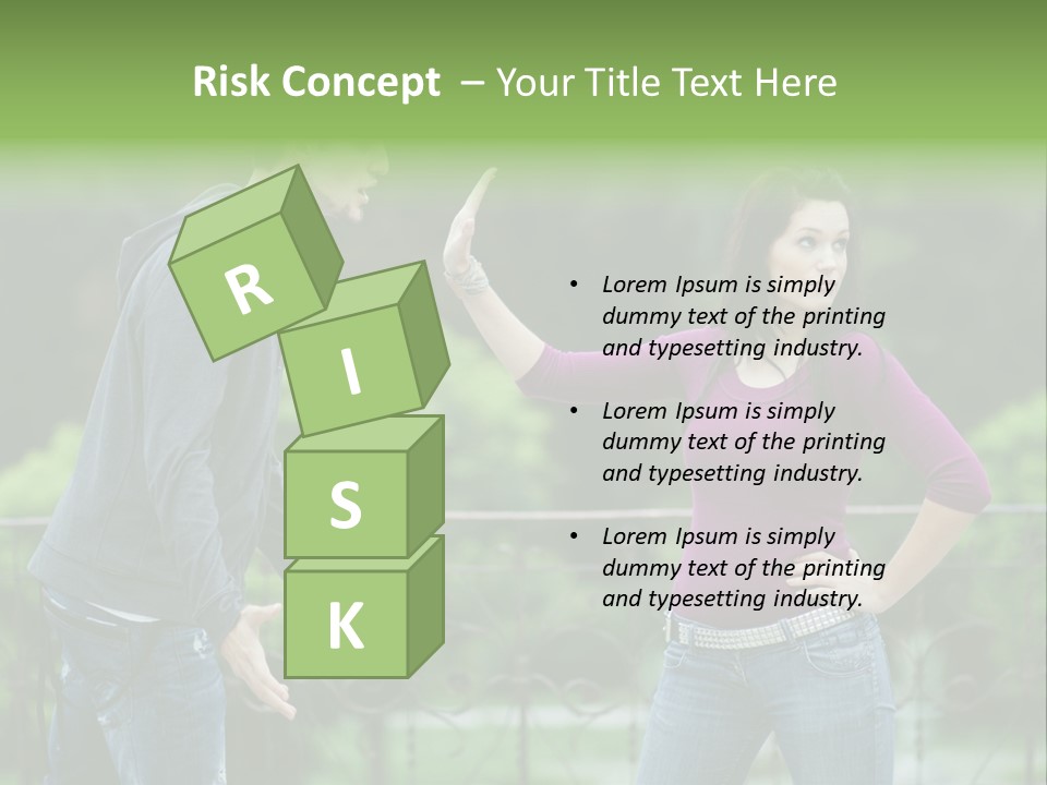 The Girl Stops The Guy PowerPoint Template