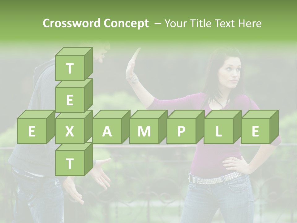 The Girl Stops The Guy PowerPoint Template