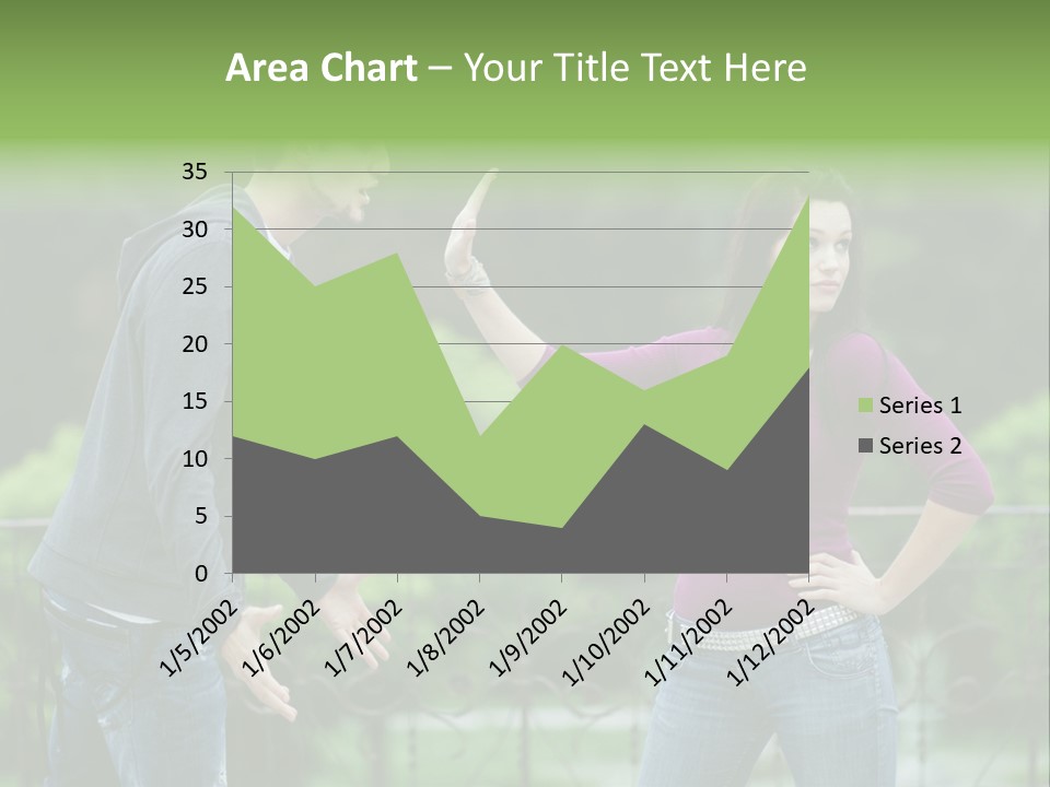 The Girl Stops The Guy PowerPoint Template