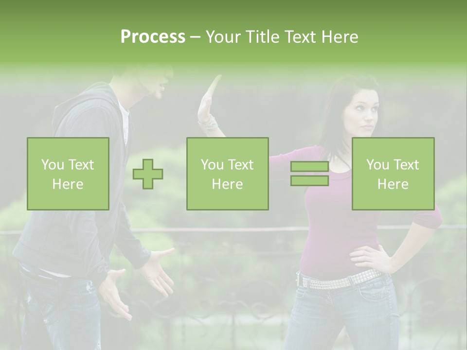 The Girl Stops The Guy PowerPoint Template