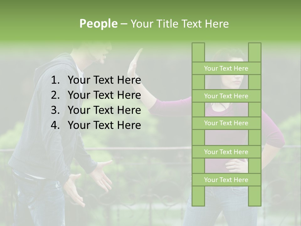 The Girl Stops The Guy PowerPoint Template