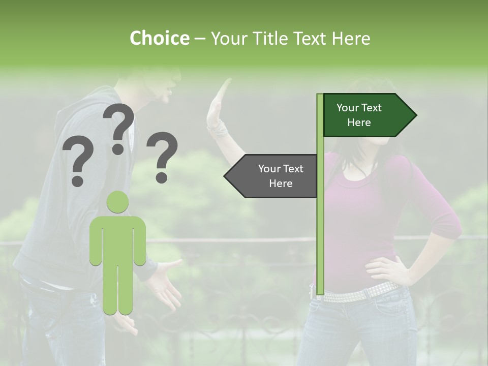 The Girl Stops The Guy PowerPoint Template