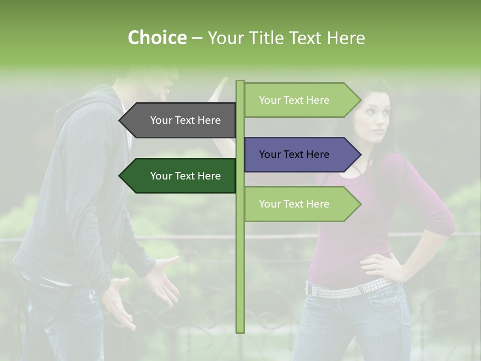 The Girl Stops The Guy PowerPoint Template