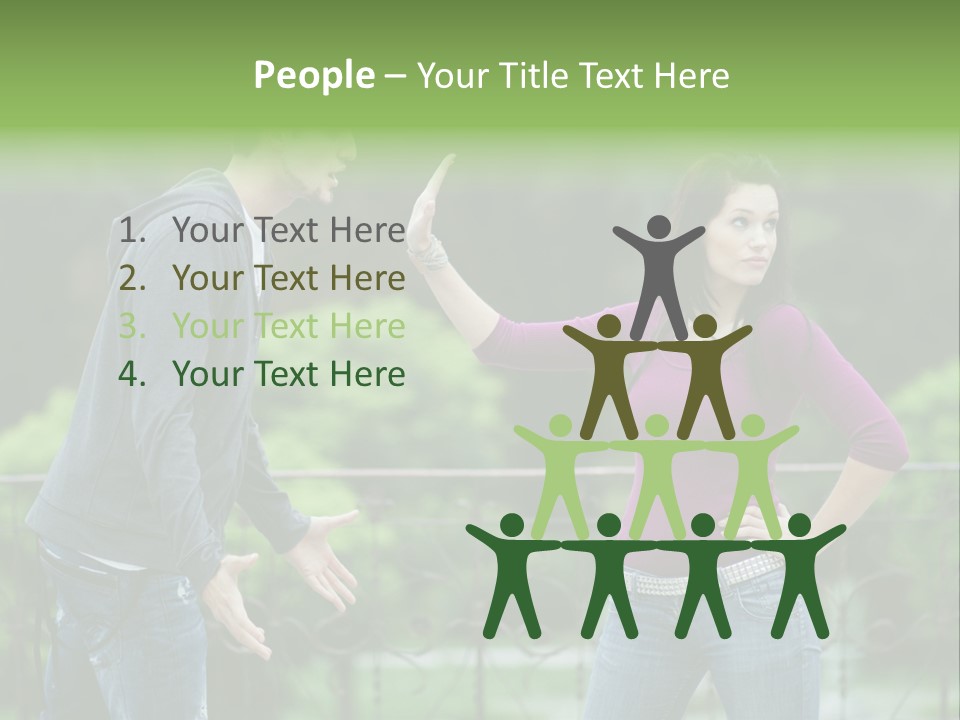 The Girl Stops The Guy PowerPoint Template