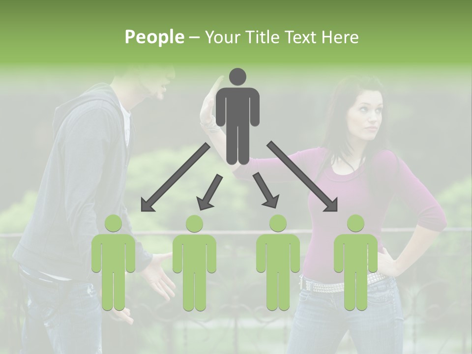 The Girl Stops The Guy PowerPoint Template