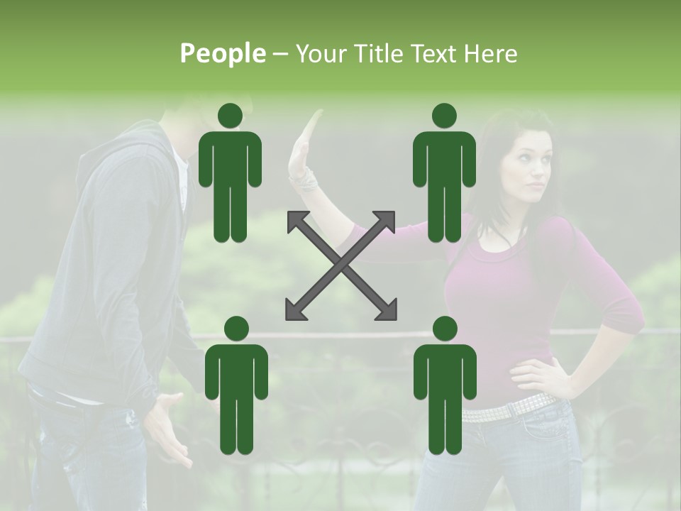The Girl Stops The Guy PowerPoint Template
