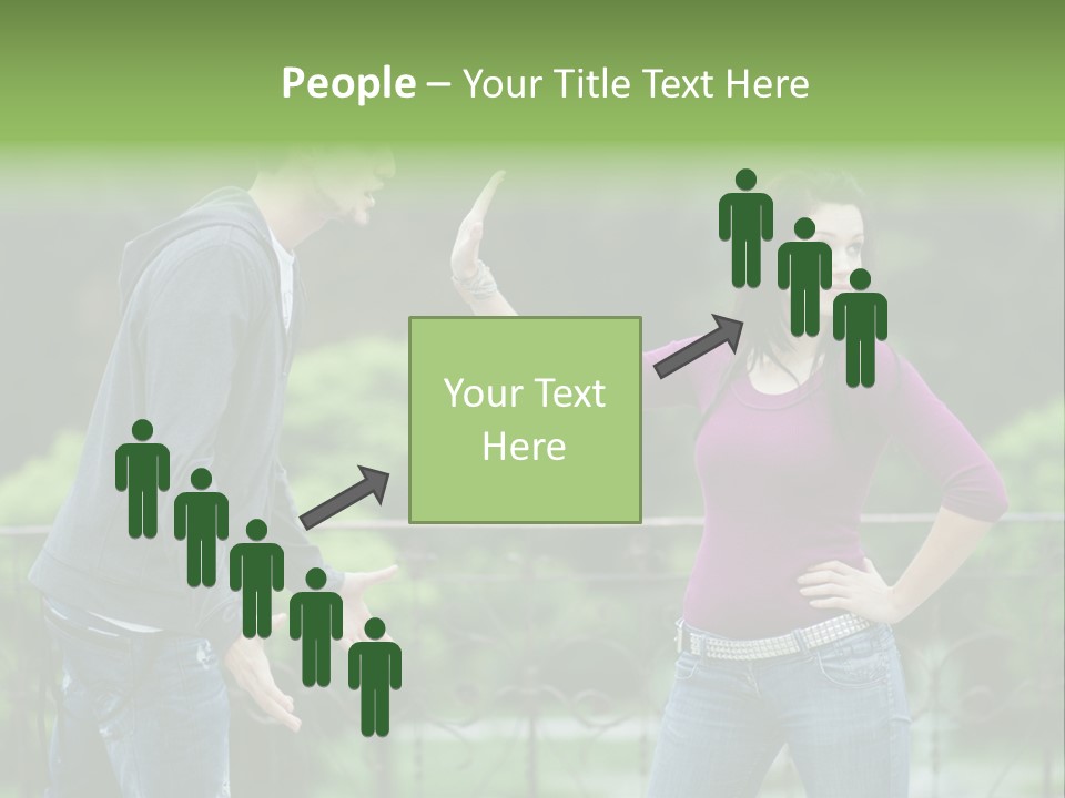 The Girl Stops The Guy PowerPoint Template