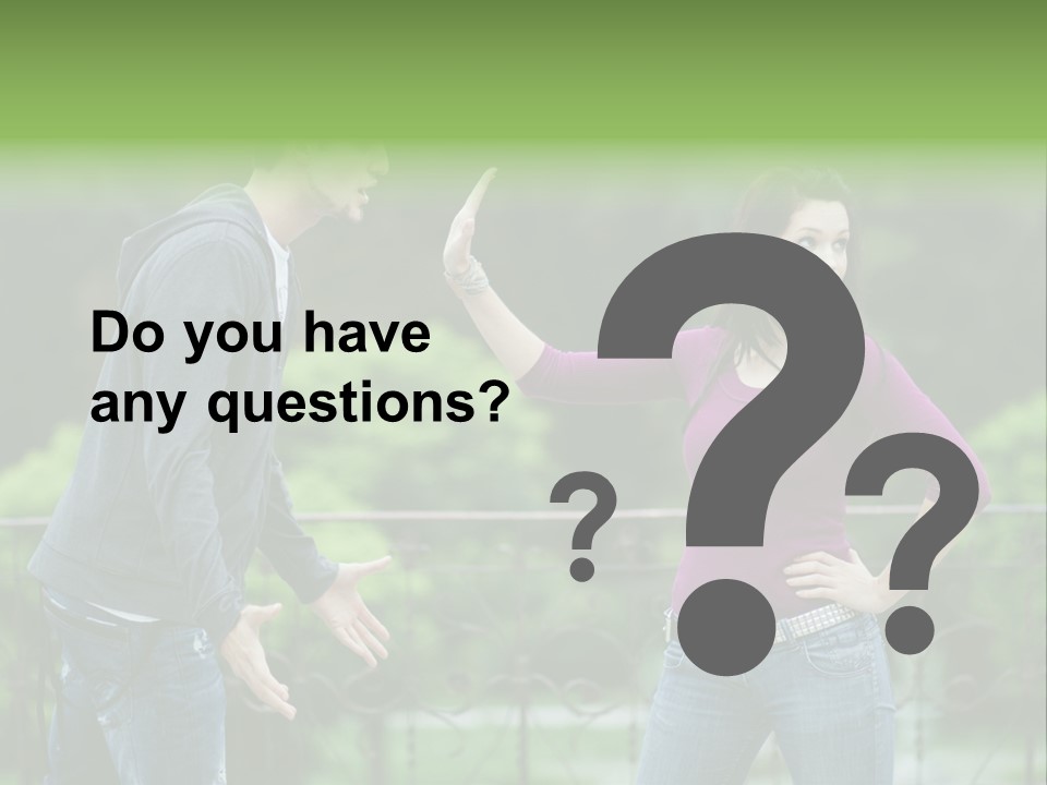 The Girl Stops The Guy PowerPoint Template