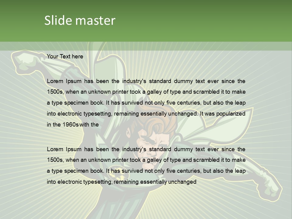 Green Superman PowerPoint Template
