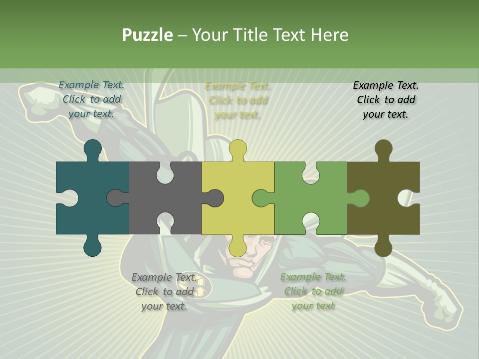 Green Superman PowerPoint Template