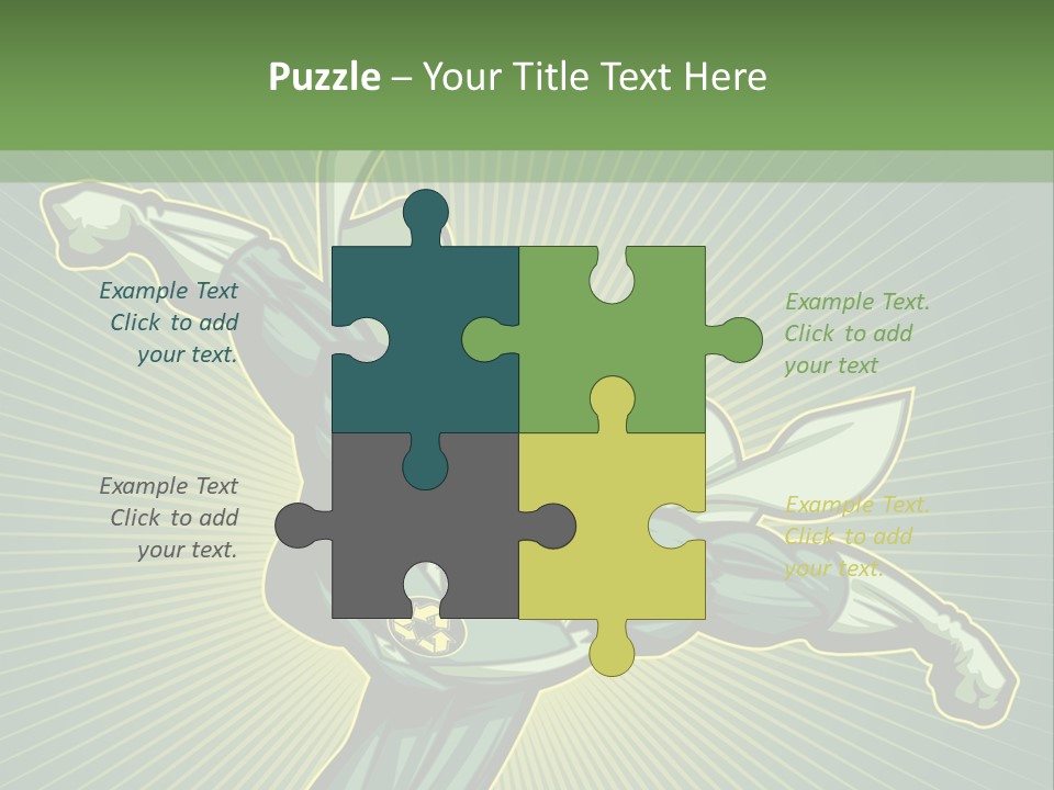 Green Superman PowerPoint Template