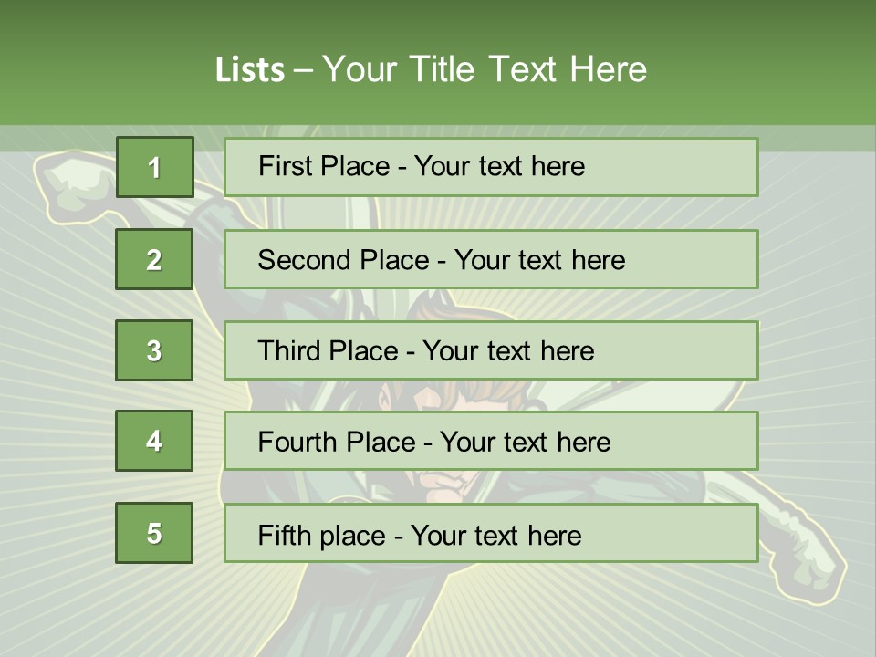 Green Superman PowerPoint Template