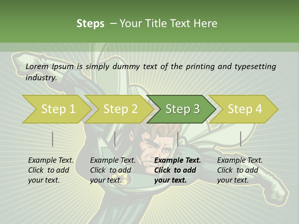 Green Superman PowerPoint Template