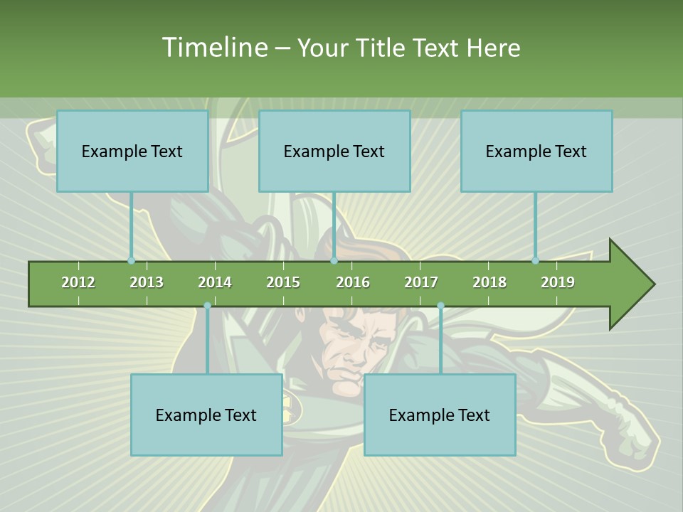 Green Superman PowerPoint Template