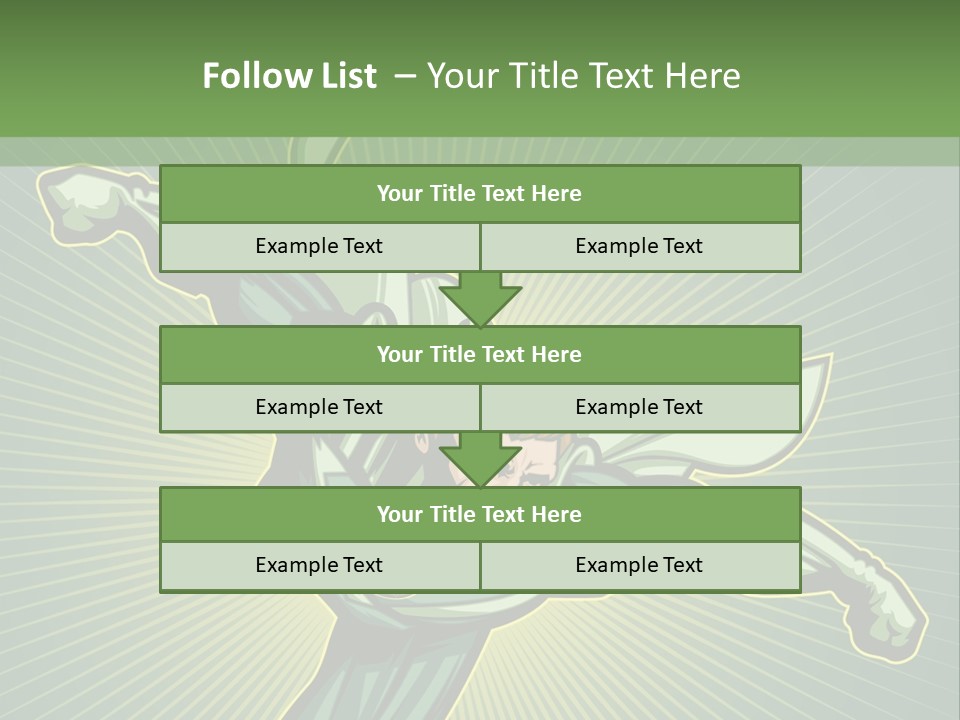 Green Superman PowerPoint Template
