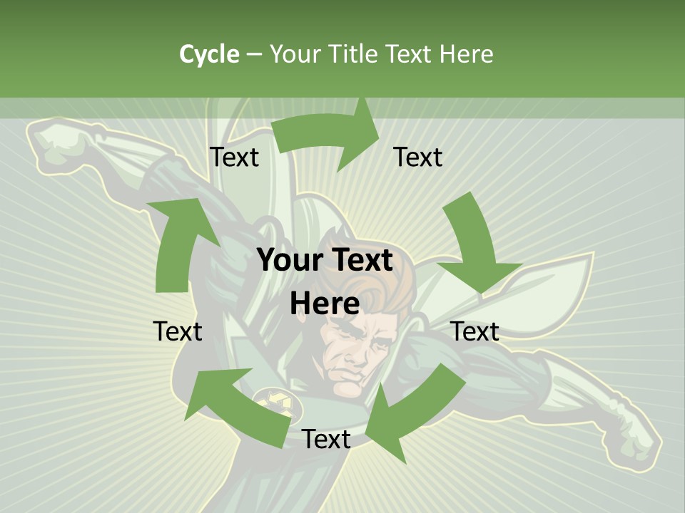 Green Superman PowerPoint Template