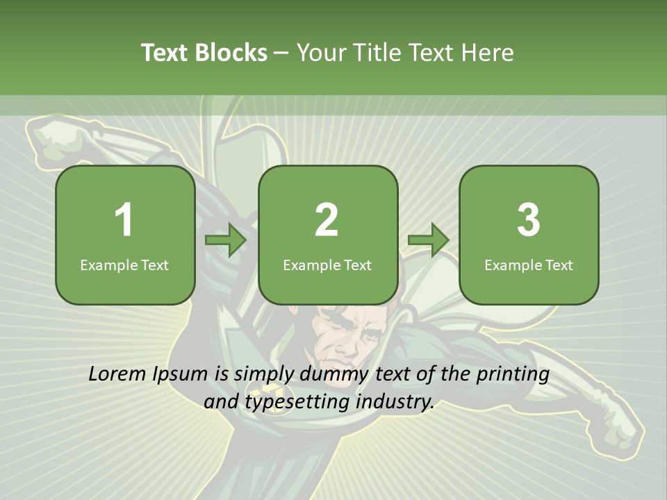 Green Superman PowerPoint Template