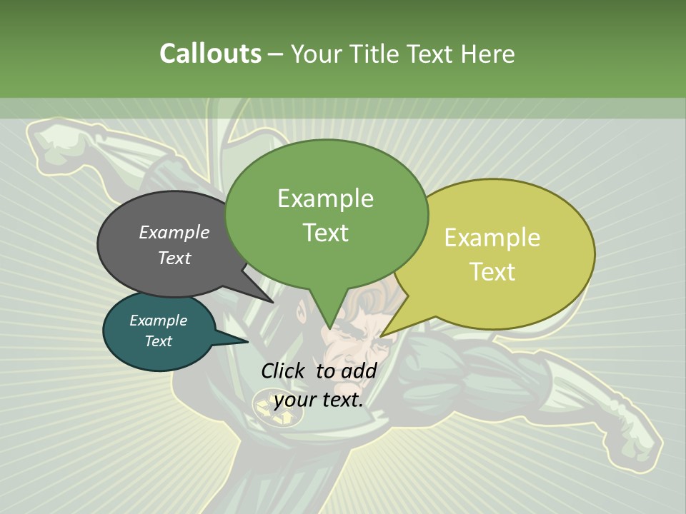 Green Superman PowerPoint Template