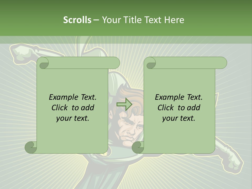 Green Superman PowerPoint Template