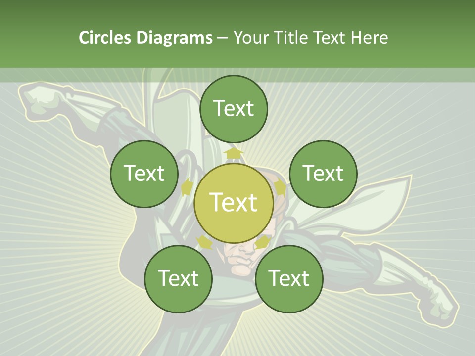 Green Superman PowerPoint Template