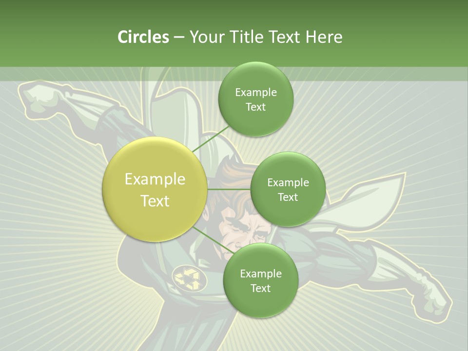 Green Superman PowerPoint Template